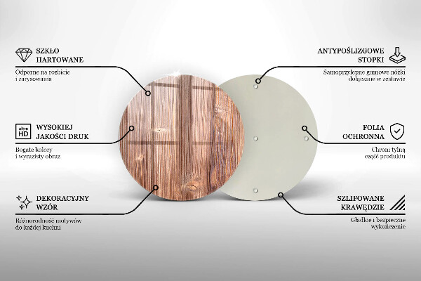 Tábua de cortar de vidro Madeira natural