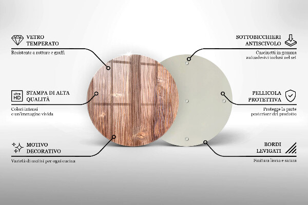 Tábua de cortar de vidro Madeira natural