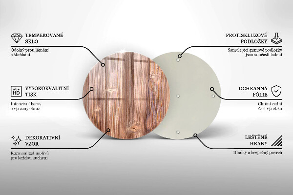 Tábua de cortar de vidro Madeira natural