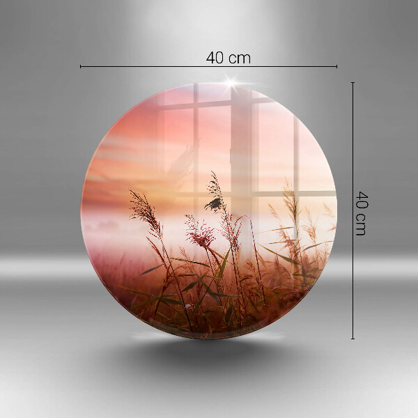 Tábua de vidro Paisagem de campos de grama