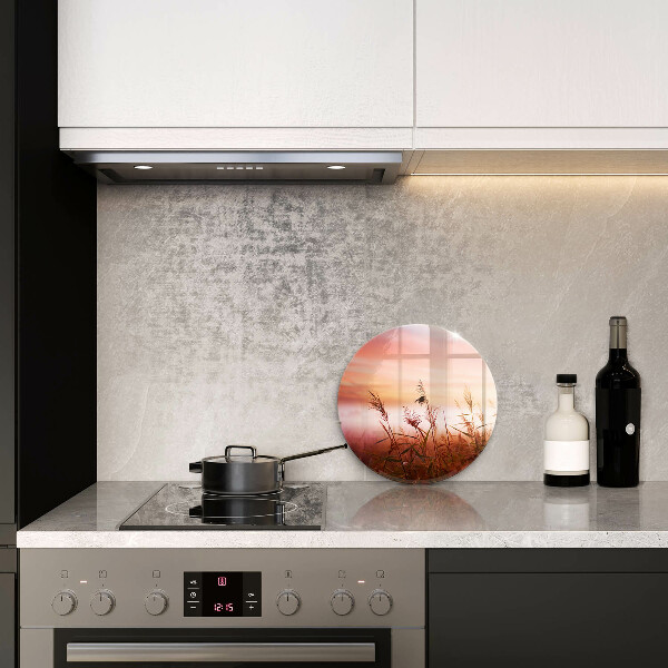 Tábua de vidro Paisagem de campos de grama