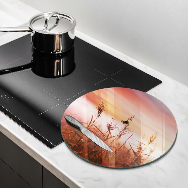 Tábua de vidro Paisagem de campos de grama