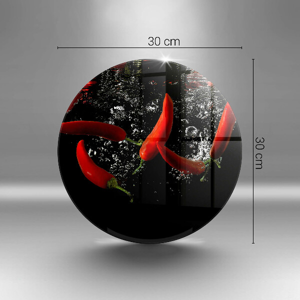 Tábua de corte de vidro Pimentas em água