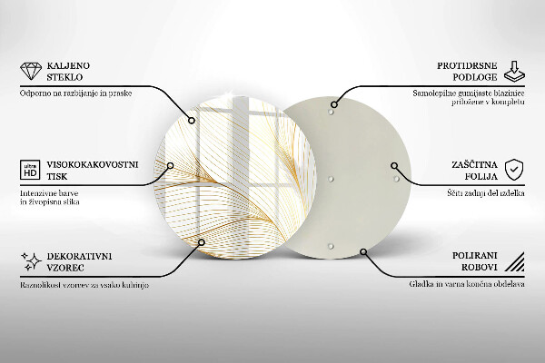 Tábua de vidro Padrão de linha moderno