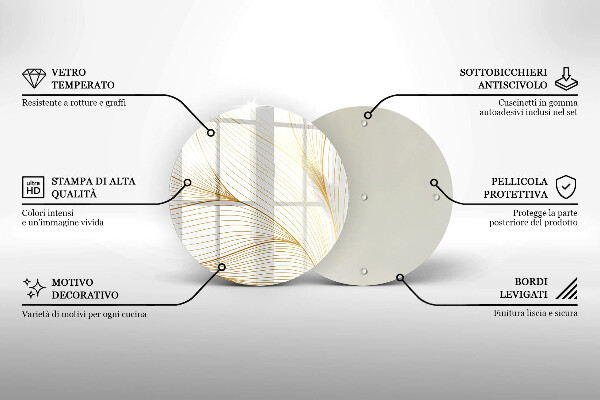 Tábua de vidro Padrão de linha moderno