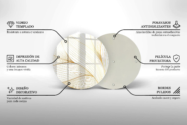 Tábua de vidro Padrão de linha moderno
