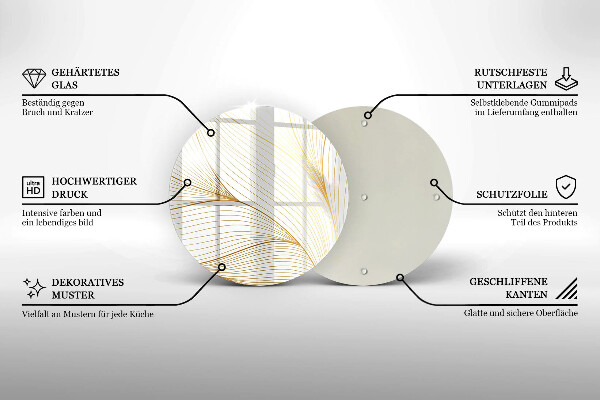Tábua de vidro Padrão de linha moderno