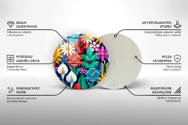 Tábua de cortar alimentos Ilustração de um prado de flores