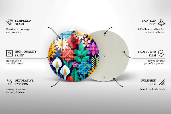 Tábua de cortar alimentos Ilustração de um prado de flores
