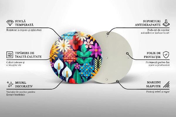 Tábua de cortar alimentos Ilustração de um prado de flores