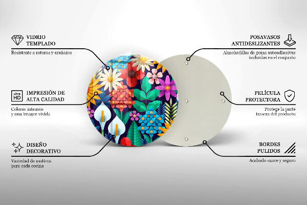 Tábua de cortar alimentos Ilustração de um prado de flores