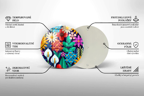 Tábua de cortar alimentos Ilustração de um prado de flores