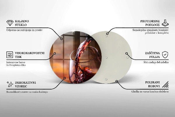 Tábua de corte Vinho tinto e uma taça