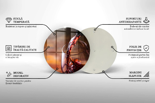 Tábua de corte Vinho tinto e uma taça