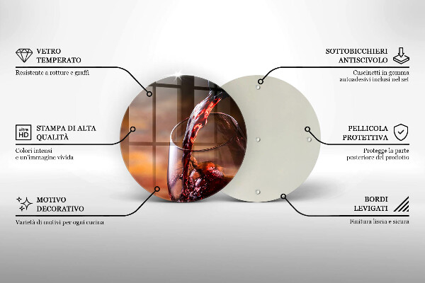 Tábua de corte Vinho tinto e uma taça