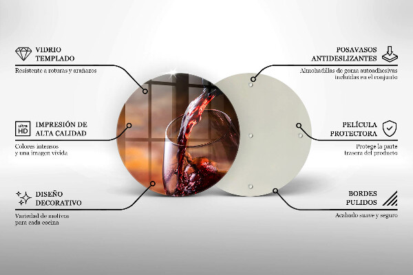 Tábua de corte Vinho tinto e uma taça