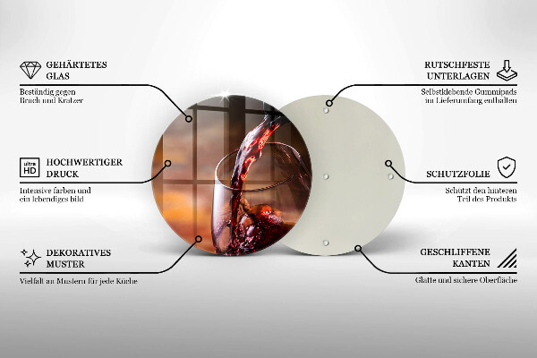 Tábua de corte Vinho tinto e uma taça