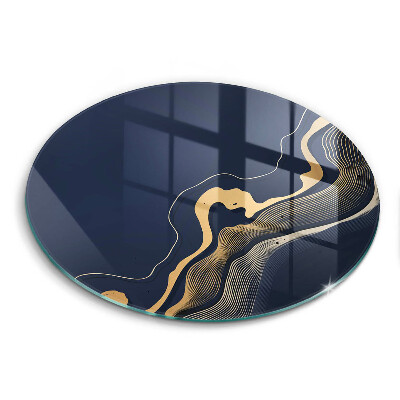 Tábua de corte de vidro Linhas douradas abstratas