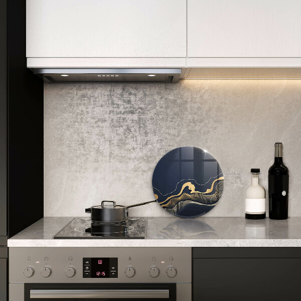 Tábua de corte de vidro Linhas douradas abstratas