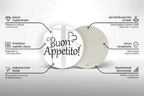 Tábua para cozinha A inscrição Buon Appetito!