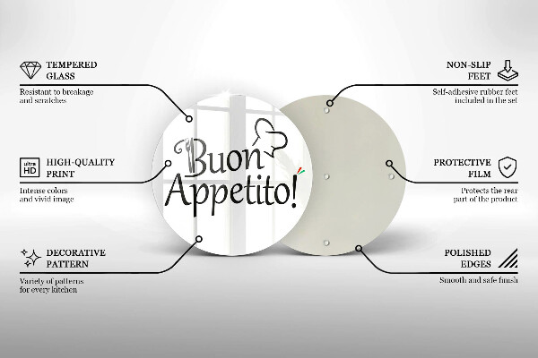 Tábua para cozinha A inscrição Buon Appetito!