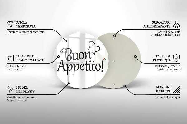 Tábua para cozinha A inscrição Buon Appetito!