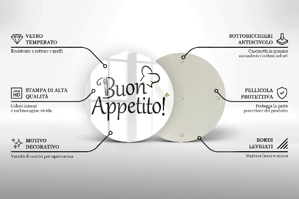 Tábua para cozinha A inscrição Buon Appetito!