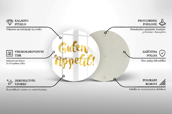 Tábua para corte A inscrição Guten Appetit!