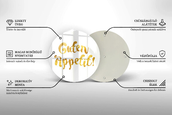 Tábua para corte A inscrição Guten Appetit!