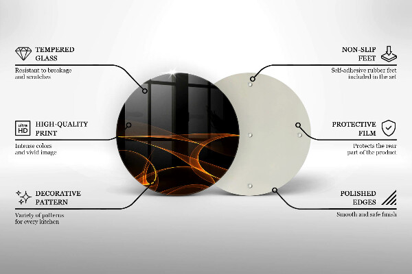 Tábua de vidro Linhas abstratas