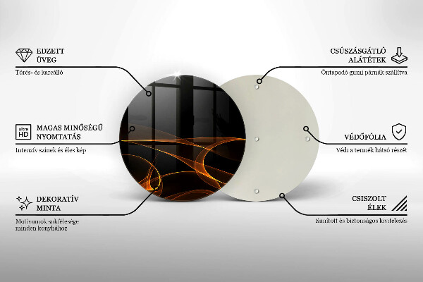 Tábua de vidro Linhas abstratas