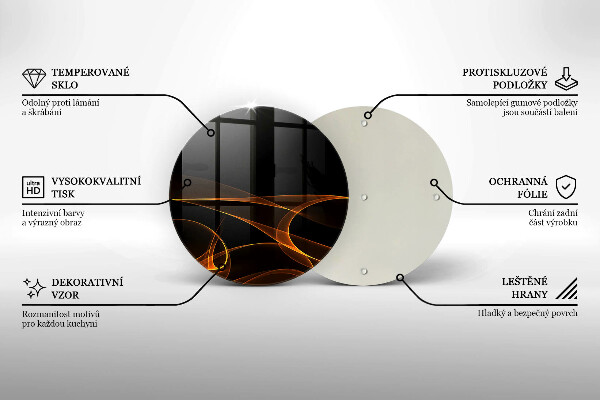 Tábua de vidro Linhas abstratas