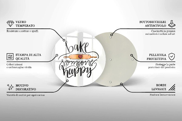 Tábua para cozinha Asse alguém feliz