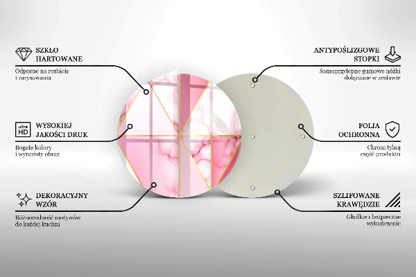 Tábua de vidro Mármore geométrico