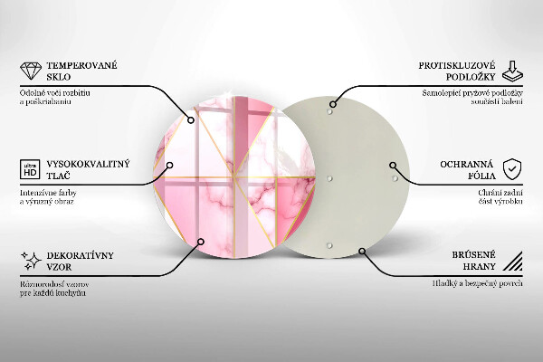 Tábua de vidro Mármore geométrico