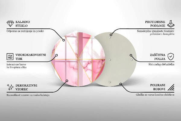 Tábua de vidro Mármore geométrico