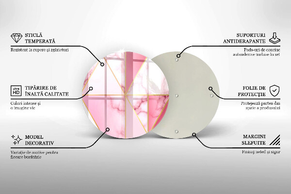 Tábua de vidro Mármore geométrico