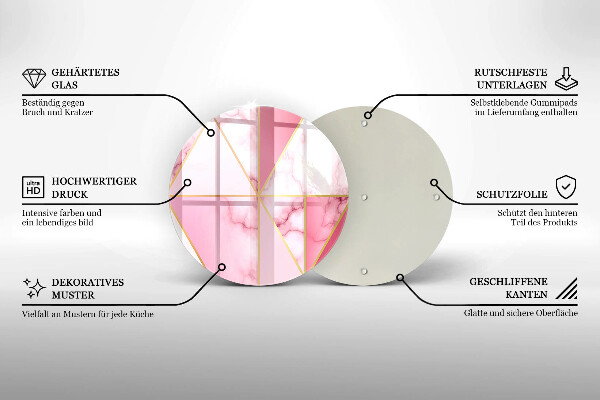 Tábua de vidro Mármore geométrico