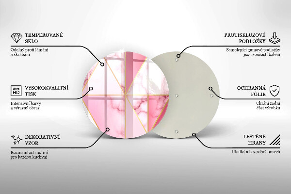 Tábua de vidro Mármore geométrico