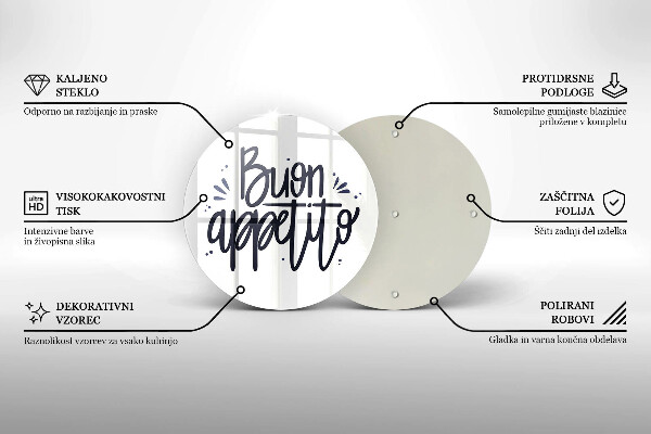 Tábua de cortar A inscrição Buon Appetito
