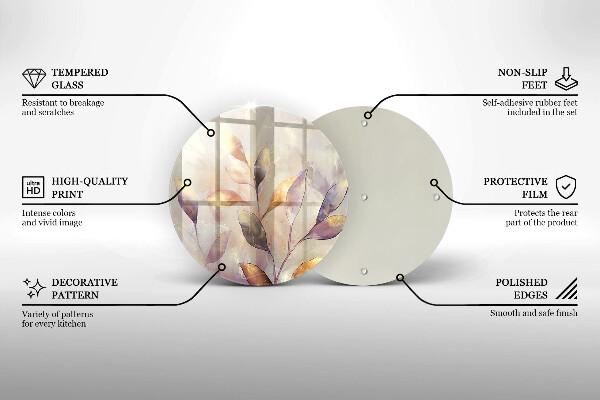 Tábua para corte Folhas boho pintadas