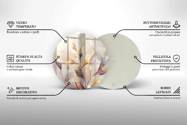 Tábua para corte Folhas boho pintadas