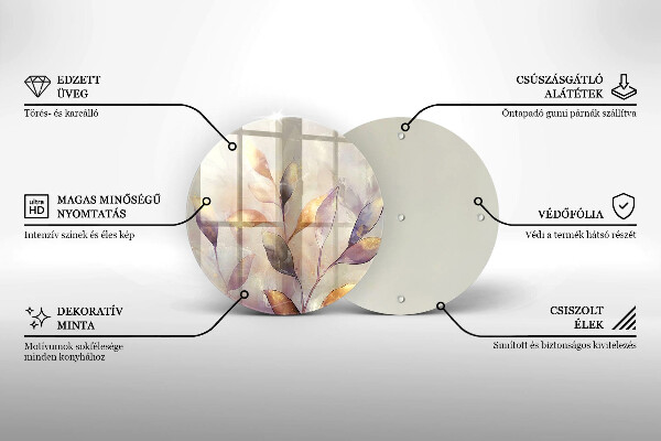 Tábua para corte Folhas boho pintadas