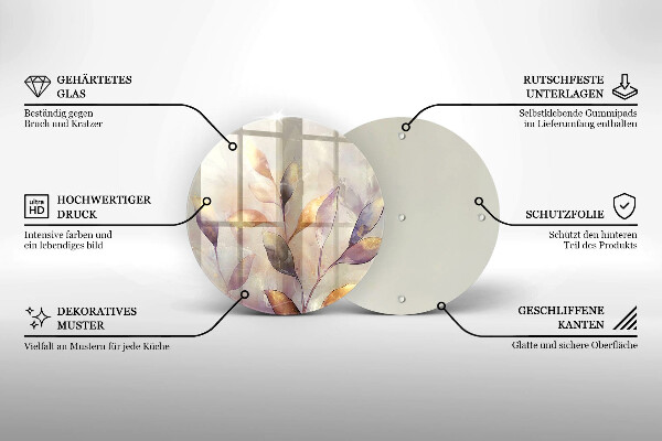 Tábua para corte Folhas boho pintadas