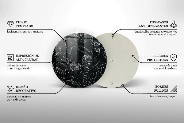 Tábua de corte de vidro Acessórios de cozinha