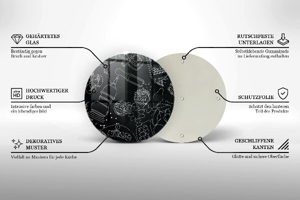 Tábua de corte de vidro Acessórios de cozinha