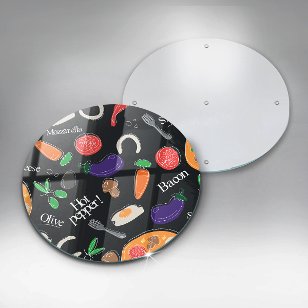 Tábua de cortar de vidro Ilustração de alimentos