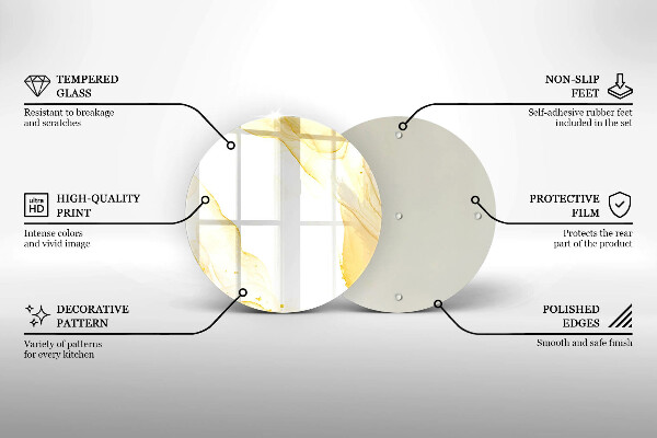 Tábua de corte Abstração dourada