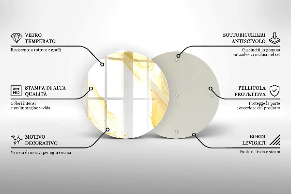 Tábua de corte Abstração dourada