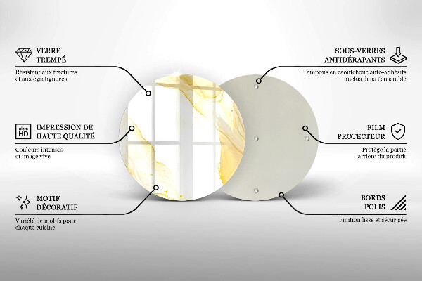 Tábua de corte Abstração dourada